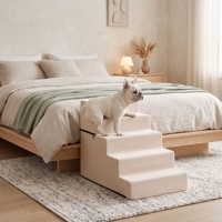 Escalier 2 en 1 pour petits chiens, marches antidérapantes pour chiens avec planche de soutien, escalier amovible personnalisé pour canapé et lit