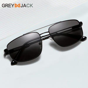 Lunettes de soleil Greyjack pour hommes, monture en métal, verres polarisés noirs UV400 TAC, lunettes de conduite - Product Image 2