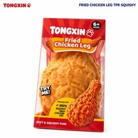 Jouet de bureau anti-stress réaliste en TPR en forme de cuisse de poulet frit géante, à rebond lent, personnalisable OEM, vente en gros