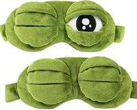 Masque de sommeil amusant pour fête, motif grenouille triste, accessoire créatif en peluche pour masquer les yeux