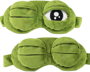 Mascherina per Dormire a Forma di Rana Verde, Design Peluche per Donne e Bambini, Maschera Oculare per Viaggi e Yoga - Product Image 1