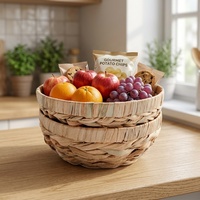 Panier de rangement en paille écologique, décoration de table, panier en jacinthe d'eau, contenants de rangement de cuisine pour fruits, panier à pain
