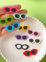 Cabochons en résine Kawaii de 42 mm, forme lunettes de soleil, à dos plat, breloques pour slime, accessoires pour loisirs créatifs DIY