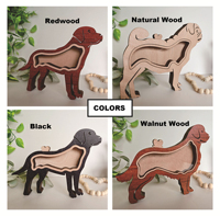 Personalisierte Haustier-Erinnerungsbox für Hunde- und Katzenhaare, individuelle Holz-Schattenbox für Hundehaare mit Namen, Trauergeschenk bei Haustierverlust