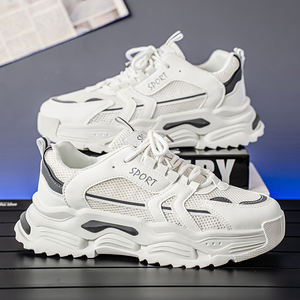 Mocassins pour hommes à semelle épaisse, rehaussant la taille, surface en maille respirante, antidérapants, résistants à l'usure, tendance mode, semelle intermédiaire en EVA, caoutchouc - Product Image 6