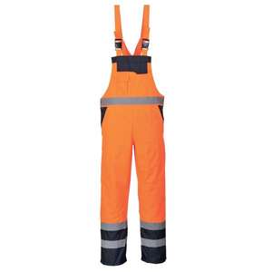 PORTWEST - S489ORRM Babero y abrazadera naranja forrados de dos tonos-EAN 5036108180202 ROPA DE TRABAJO DE LA HI-VIS - Product Image 1