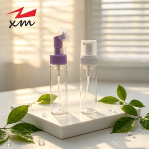 Foam <strong>Facewash</strong> Cleanser Bottle 150ml 250ml Foaming Pump Bottle Silicone <strong>Brush</strong> Pink purple Mousse Facial Cleansing Beauty Package - Product Image 2