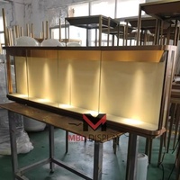 Vitrine murale moderne en acier inoxydable et verre, anti-traces de doigts, de luxe, pour bijoux et montres, avec éclairage LED