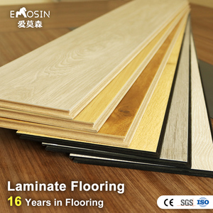 Plancher <span class=keywords><strong>stratifié</strong></span> en bois imperméable, prix bas en Chine, blanc, gris foncé, gris clair, AC3, AC4, AC5, MDF, HDF, chêne, 8 mm, 12 mm - Product Image 1