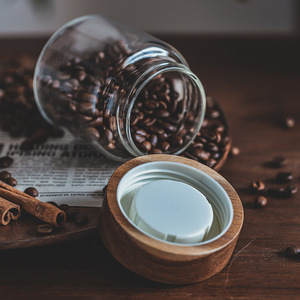 Wholesale <strong>Large</strong> Glass Food <strong>Storage</strong> Glass Spice <strong>Jar</strong> With Acacia Wooden Lid - Product Image 5