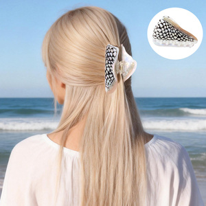 <span class=keywords><strong>Pince</strong></span> à <span class=keywords><strong>cheveux</strong></span> personnalisée en acétate de style européen et américain avec <span class=keywords><strong>strass</strong></span> et motif coquillage – <span class=keywords><strong>Pince</strong></span> à <span class=keywords><strong>cheveux</strong></span> sur mesure pour l'été - Product Image 1