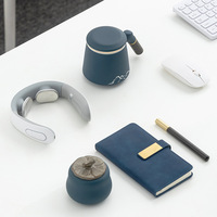 ISapromo cadeaux clients cahier en céramique tasse à thé colonne cervicale appareil articles de bureau coffret cadeau de luxe 2024 nouveau produit