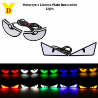 Feux LED universels pour moto, 1 paire, triangle, œil de démon, 12V, IP67, 2400LM, 6 couleurs, décoration de plaque d'immatriculation, rouge, bleu, vert