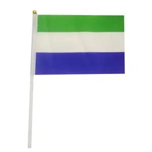 Wholesale Sierra Leone Hand Waving Flag Portable Waving Flag World Country Waving Flag Mini Handheld Banner