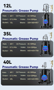 เครื่องจ่ายน้ำมันอัดลมแบบถัง 35 ลิตร ปั๊มจ่ายจาระบีแบบใช้ลม 9 แกลลอน ปั๊มจาระบีแรงดันสูงแบบนิวเมติก พร้อมปืนจ่ายจาระบี สายยาว 4 เมตร - Product Image 5
