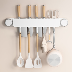 Suction Cup Knife Holder Wall Mounted Kitchen Utensil Rack Spoon Spatula Storage <b>Shelf</b> Plastic Organizer - Product Image 2