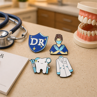 Ensemble de broches en émail souple pour médecins et infirmières, motifs médicaux, dentaires, d'hôpital, de blouse de laboratoire, badges pour professionnels de santé, cadeau, accessoires de clinique, épingles en métal