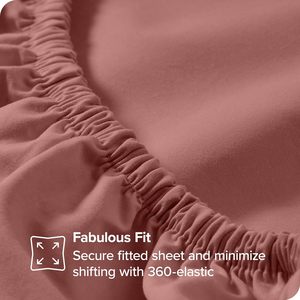 Set di <span class=keywords><strong>Lenzuola</strong></span> Personalizzate Cloudland 100% <span class=keywords><strong>Cotone</strong></span> per Letto Matrimoniale, Traspiranti con Motivo Tinta Unita - Product Image 4