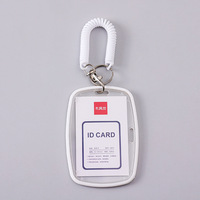 Porte-badge d'identification en acrylique transparent, écologique, recyclable, imperméable, personnalisé en gros, avec spirale rétractable à ressort