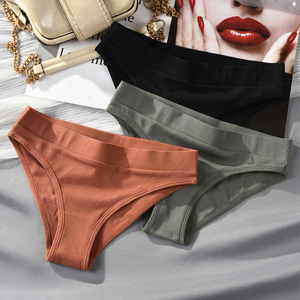 Toptan yüksek kaliteli kadın pamuklu külot japonya satıyor düz renk bikini bel genç kız nefes yumuşak geniş kemer iç çamaşırı - Product Image 1