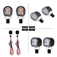 Clignotants LED miniatures pour moto avec filetage M8 pour Harley Honda Yamaha Suzuki Kawasaki universels 12V, lumière indicatrice ambre