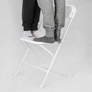 Muestra Gratis, Precio Económico, 10 Sillas Apilables, Fácil Almacenamiento, Resistentes, Portátiles, Blancas, Sillas Plegables Usadas para Bodas al por Mayor - Product Image 3