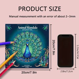 Carnet de coloriage OMD <span class=keywords><strong>Mandala</strong></span> <span class=keywords><strong>Animaux</strong></span> personnalisé avec pages et logo sur mesure pour carnet de croquis, fournitures scolaires d'art, livres anti-stress - Product Image 6
