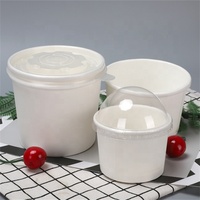 Gobelet à soupe jetable en papier kraft blanc à paroi simple avec couvercle en plastique pour vin et boissons gazeuses