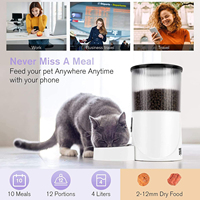 Distributeur automatique de nourriture pour animaux de compagnie intelligent 4L avec caméra Wifi Tuya, application mobile pour téléphone intelligent, contrôle à distance, distributeur automatique de nourriture pour chats et chiens