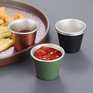 Gobelet à sauce moderne en acier inoxydable de 40 ml pour frites et sauce <span class=keywords><strong>tomate</strong></span> - Gobelet à eau écologique pour usage extérieur - Product Image 1