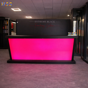 Clinique cosmétique de luxe réception soins de la peau esthétiques réceptionniste comptoir moderne lumière rose Led salon de bronzage réception - Product Image 1