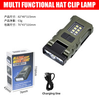 Lampe de travail LED COB haute puissance avec corps en ABS, clip magnétique, rechargeable par USB