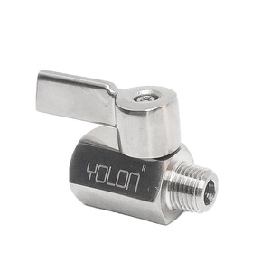 Mini Brass Bóng Van Khí Nén Thép Không Gỉ Mini Đôi Bên Trong Và Bên Ngoài Chủ Đề Phụ Kiện 304 Threaded Bóng Van 1/8 - Product Image 3