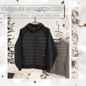 New Arrivals Premium <b>Material</b> Vintage Work Jacket High Insulation Winter Zipper Finished Cotton Jacket - Product Image 2