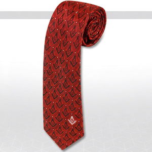 Cravate élégante pour homme, inspirée des symboles maçonniques, avec motif boussole carrée, idéale pour les occasions formelles, les mariages, les fêtes et les affaires. - Product Image 1