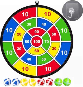 RTS Double-Sided <strong>Dart</strong> <strong>Board</strong> with Hook &amp; 9 Sticky Balls <strong>Board</strong> Games Learning Gifts for 3+-Year-Old Kid - Product Image 2