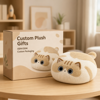 Peluche personnalisée Chat Calico, adorable personnage de dessin animé, coussin en peluche pour canapé, oreiller rembourré pour cadeau de vacances, faible MOQ, OEM, ODM