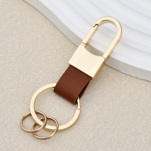 Gegraveerde leren auto sleutelhanger gepersonaliseerd mannen heuptasje sleutelhouder, zakelijke draagbare anti-val hanger met aangepast logo - Product Image 2