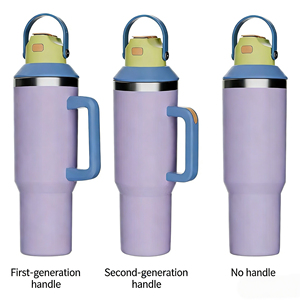 Adaptateur pour seau à glace 40 oz, couvercle en silicone, tasse isotherme en acier inoxydable pour sports de plein air, poignée créative pour thermos portable, sans BPA - Product Image 2