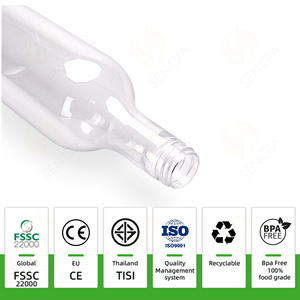 Màn hình in ấn 25oz nhựa chai rượu tái chế nhựa PET 750ml Rỗng trong suốt dài cổ người bảo trợ Tequila chai - Product Image 4