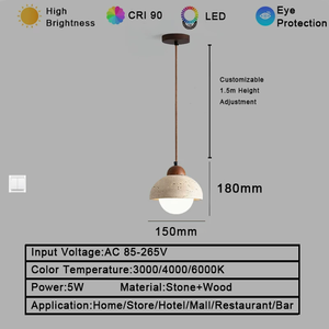Petit Lustre Minimaliste en Pierre, Suspension Ronde à Intensité Variable <span class=keywords><strong>pour</strong></span> Îlot de <span class=keywords><strong>Cuisine</strong></span>, Salle à Manger, <span class=keywords><strong>Luminaire</strong></span> <span class=keywords><strong>Suspendu</strong></span>, Vente en Gros - Product Image 6