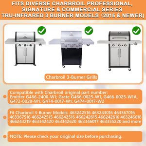 Senershuo G466-2400-W1 17 Zoll Infrarotstrahler aus gestanztem Edelstahl für Hochleistungs-Outdoor-Grills – Ersatzteile für Charbroil-Grills - Product Image 4