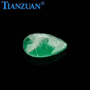 Đá Quý Rời Ngọc Lục Bảo Tổng Hợp Hình Quả Lê Màu Xanh Lục Nhạt Pha Lê Trắng Tự Nhiên - Product Image 6