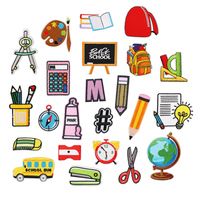 Offre Spéciale enfants enfants saison scolaire papeterie fer sur patchs de broderie pour sac à vêtements