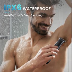 Recortadora de Vello Corporal, Afeitadora Eléctrica para Hombre, Resistente al Agua IPX6, Kit de Afeitado en Seco/Húmedo, Cuchillas de Cerámica, 61-90 Minutos de Autonomía, para Pecho y Zona Púbica - Product Image 5