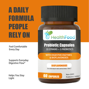 Cápsulas Probióticas de Alta Potencia con Enzimas Digestivas y Bioflavonoides, Apoyo a la Salud Intestinal, Cápsulas con Mezcla Prebiótica Sin GMO - Product Image 3