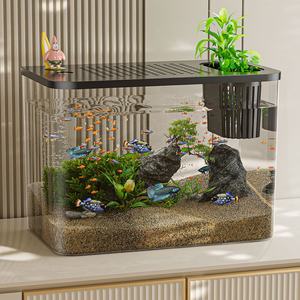 Simple Creative Ecological Plastic Medium-sized Fish tank Home Desktop Landscaping Aquarium <b>Goldfish</b> tank - Product Image 3