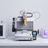 Mesin Dispensing Lem Otomatis 4 Axis dengan Motor PLC, Bearing, dan Lampu UV Curing Pelindung
