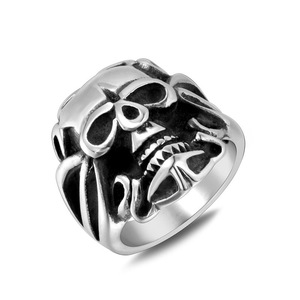Retro Skull <b>Ring</b> <b>Titanium</b> Steel Men's Punk Jewelry Index Finger Gift SA574 - Product Image 5