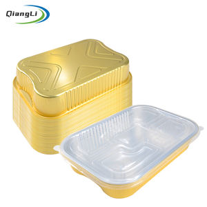 Recipiente de Alumínio Descartável Dourado de 3500ml, Recipiente de Embalagem de Alimentos Ecológico - Product Image 1